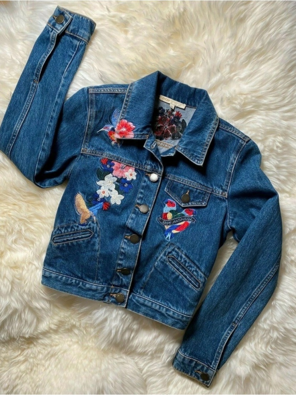 Maje Embroidered crop jacket